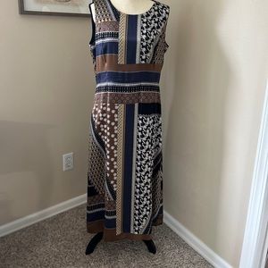 Lafayette brown and Navy silk dress
